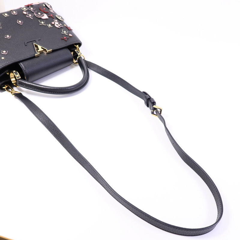 LOUIS VUITTON Taurillon Capucines MM手挽肩背兩用袋-9