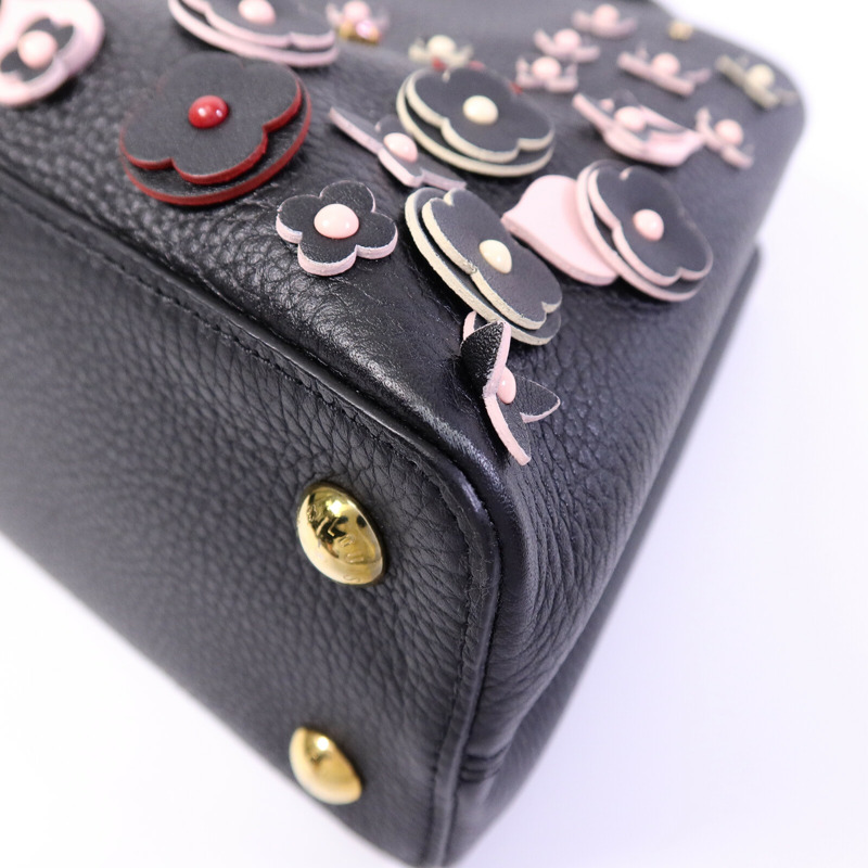 LOUIS VUITTON Taurillon Capucines MM手挽肩背兩用袋-10