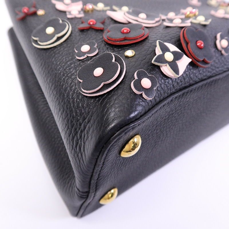 LOUIS VUITTON Taurillon Capucines MM手挽肩背兩用袋-11