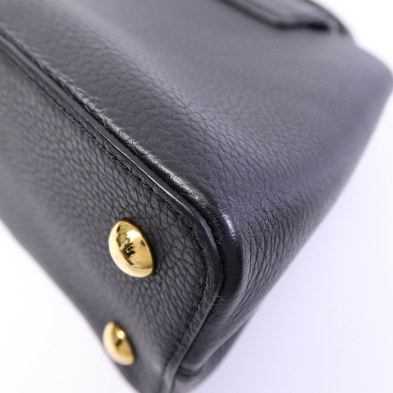 LOUIS VUITTON Taurillon Capucines MM手挽肩背兩用袋-12