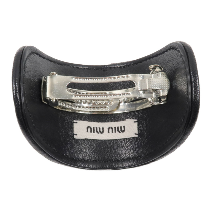 Miu Miu 羊皮皮革Hair Clip髮夾-3