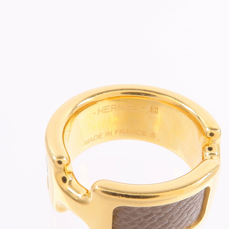 HERMES 金屬/Madame Olympe Ring戒指Etoupe-4