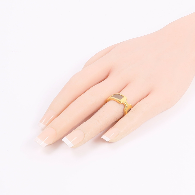 HERMES 金屬/Madame Olympe Ring戒指Etoupe-6