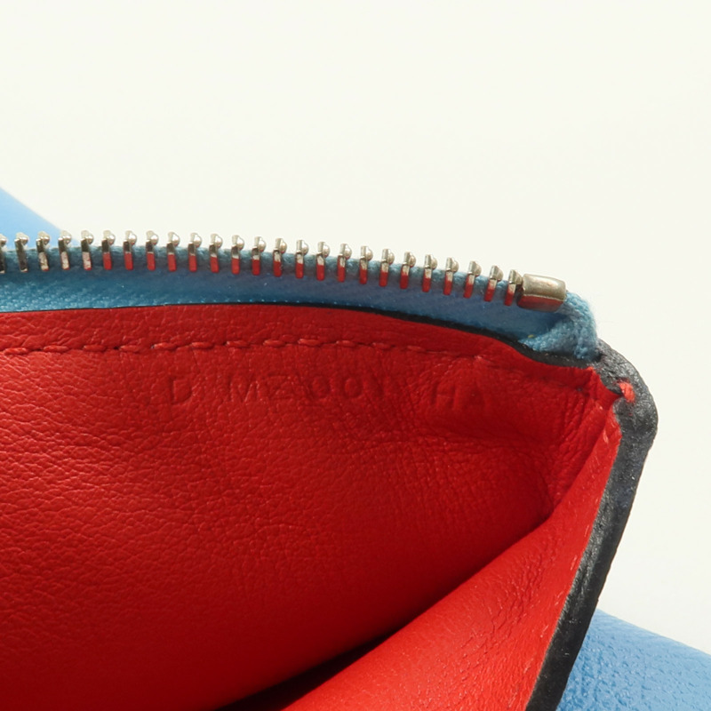 HERMES Evercolor皮革Atout 20 Pouch手拿包Bleu du Nord/Braise-7