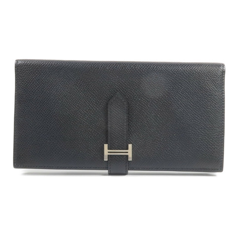HERMES Epsom皮革Bearn Long Wallet長錢包Noir
