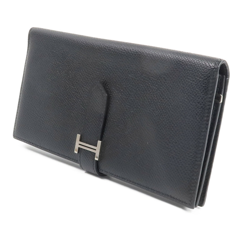 HERMES Epsom皮革Bearn Long Wallet長錢包Noir-1