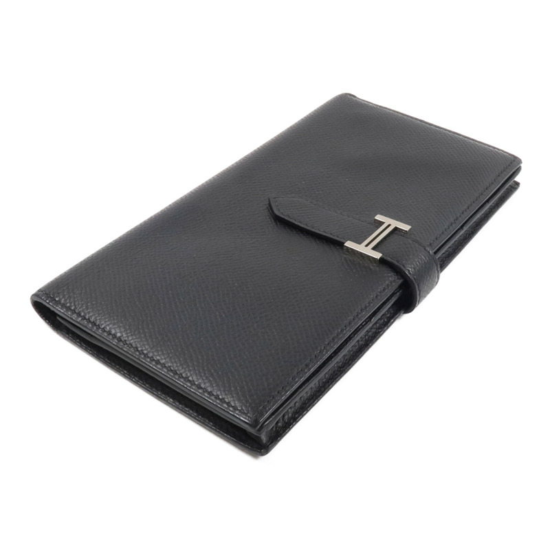 HERMES Epsom皮革Bearn Long Wallet長錢包Noir-5