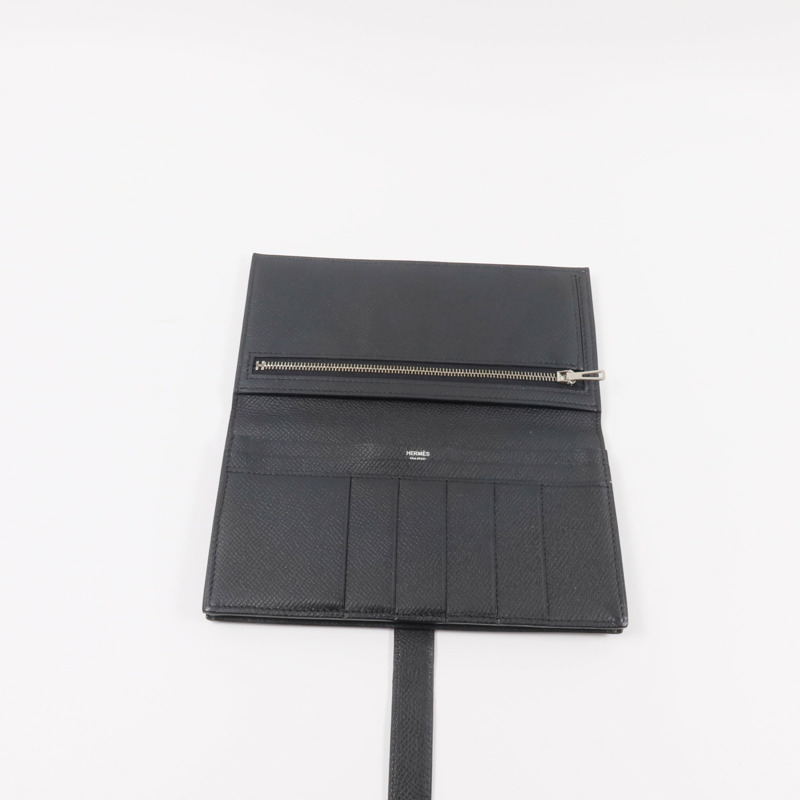 HERMES Epsom皮革Bearn Long Wallet長錢包Noir-8