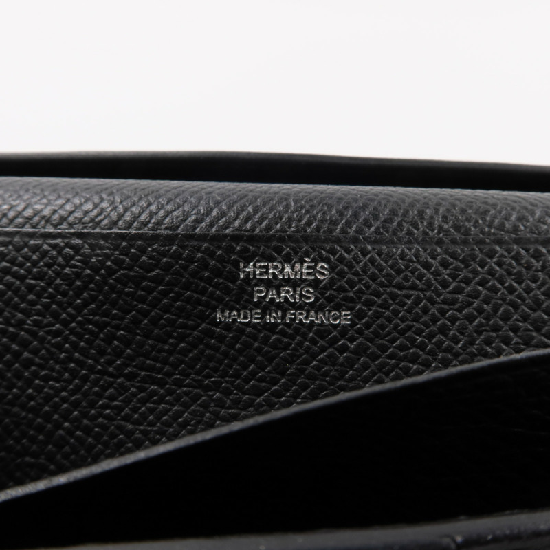 HERMES Epsom皮革Bearn Long Wallet長錢包Noir-9