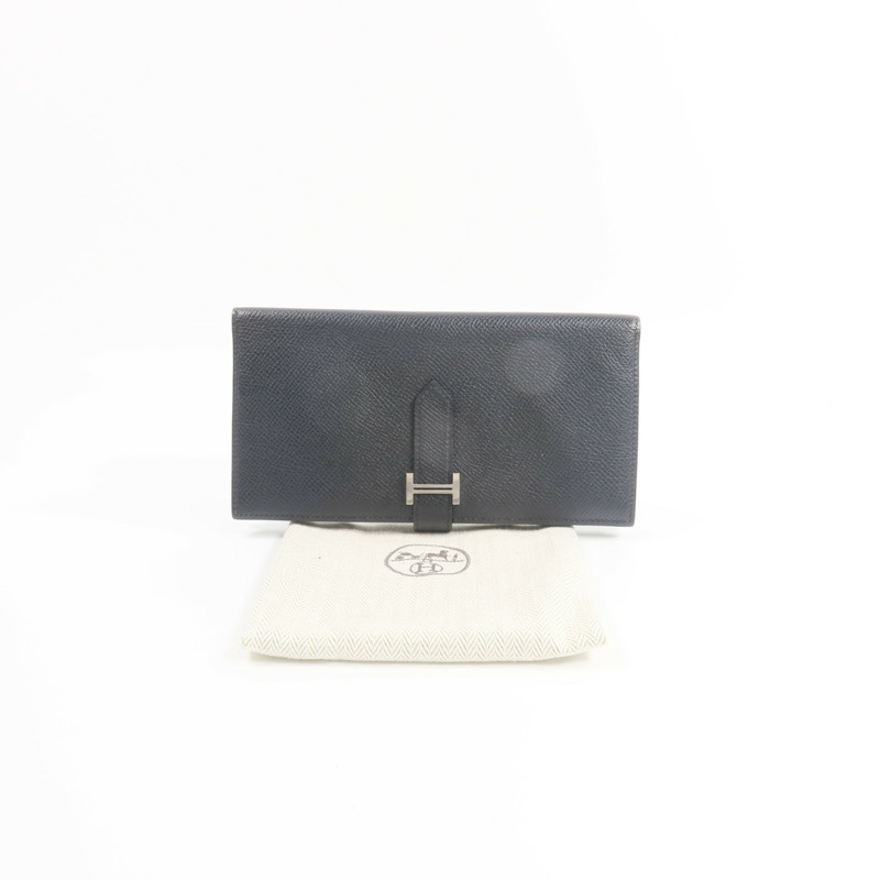 HERMES Epsom皮革Bearn Long Wallet長錢包Noir-12