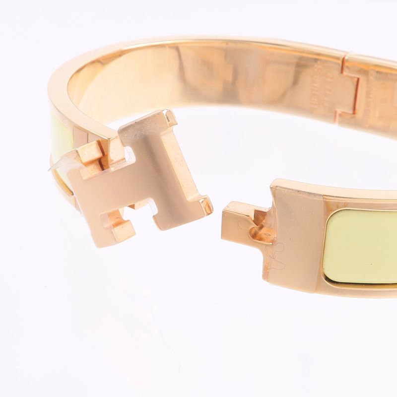 HERMES 金屬/琺瑯Clic H Bracelet手鐲-5