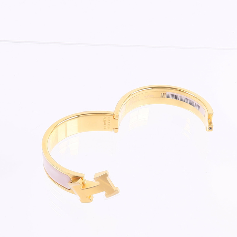 HERMES 金屬/琺瑯Clic H Bracelet手鐲-7