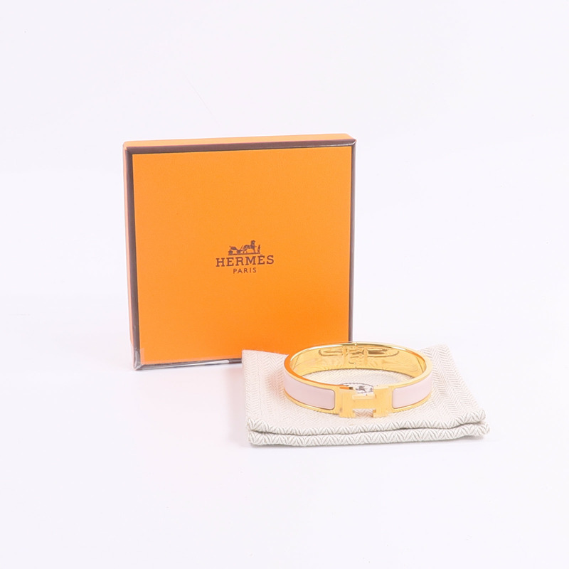 HERMES 金屬/琺瑯Clic H Bracelet手鐲-8