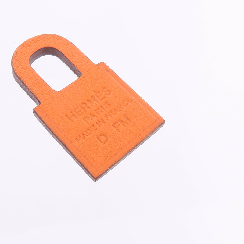 HERMES 金屬/Swift皮革O'Kelly Earrings耳環Orange-5