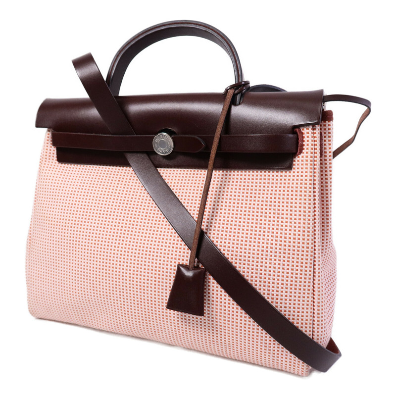 HERMES 帆布Herbag 31手挽肩背兩用袋Rouge Sellier-2