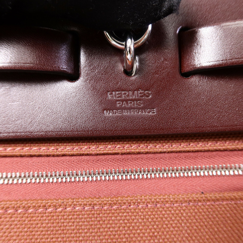 HERMES 帆布Herbag 31手挽肩背兩用袋Rouge Sellier-5