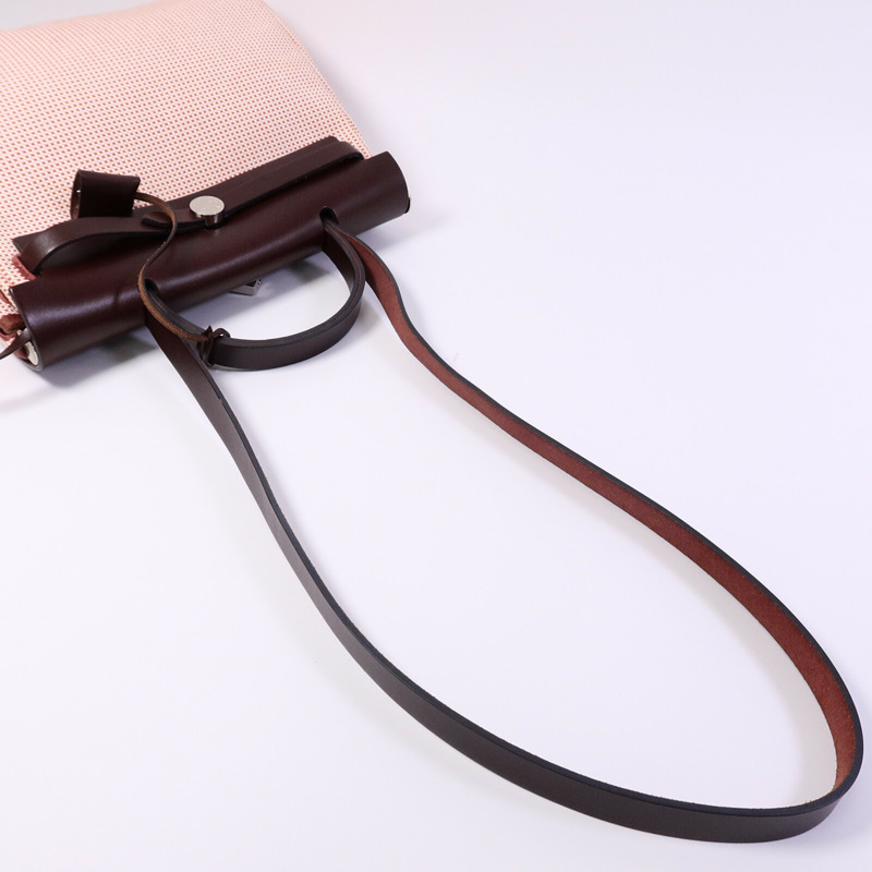 HERMES 帆布Herbag 31手挽肩背兩用袋Rouge Sellier-8