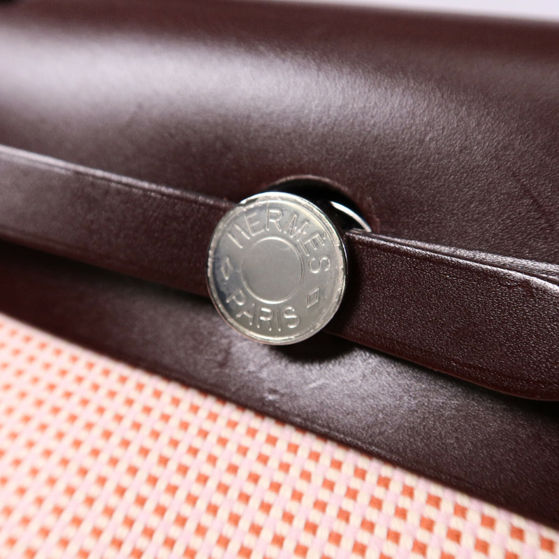 HERMES 帆布Herbag 31手挽肩背兩用袋Rouge Sellier-14
