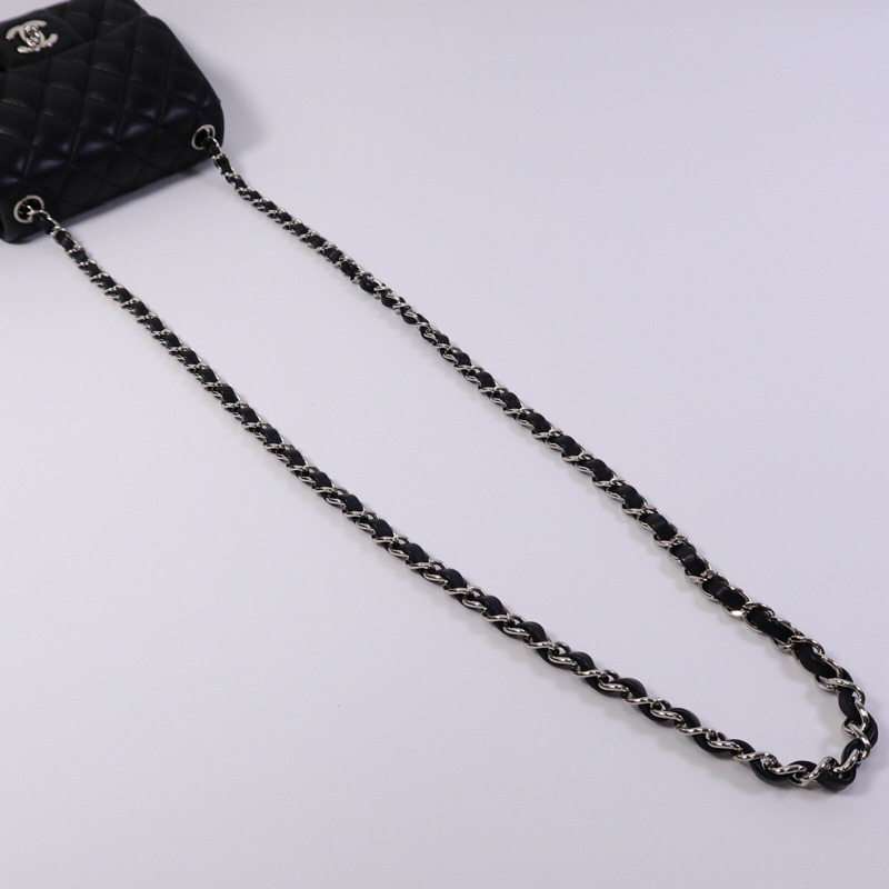 CHANEL 羊皮皮革Mini Classic 17鏈帶肩背袋-8