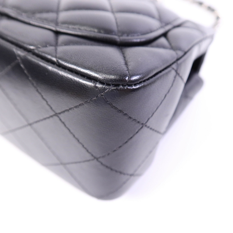 CHANEL 羊皮皮革Mini Classic 17鏈帶肩背袋-12