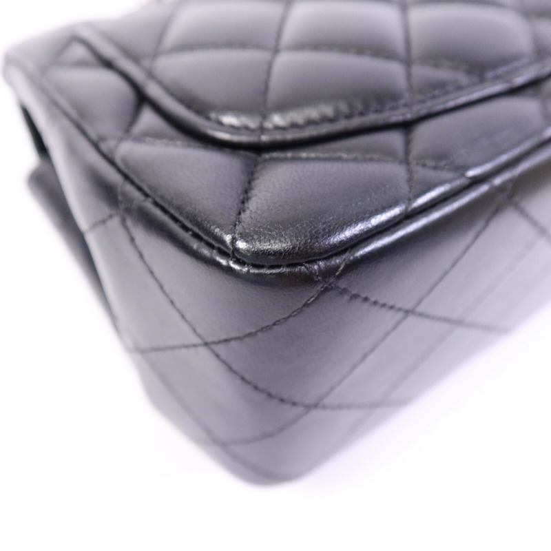 CHANEL 羊皮皮革Mini Classic 17鏈帶肩背袋-13