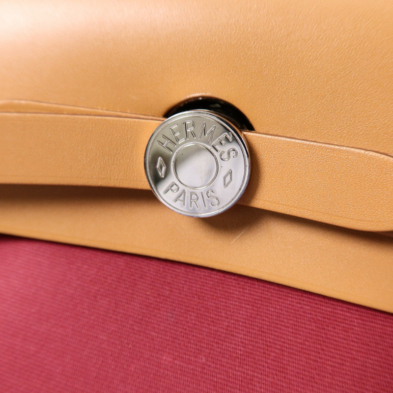 HERMES 帆布Herbag PM手挽肩背兩用袋Rubis/Bleu Saphir-5