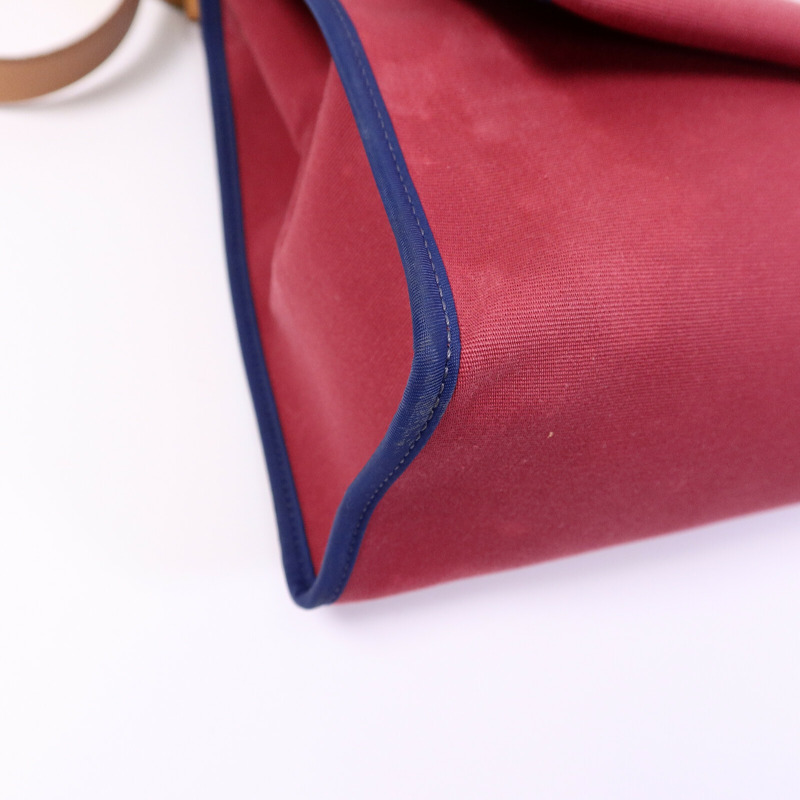 HERMES 帆布Herbag PM手挽肩背兩用袋Rubis/Bleu Saphir-10