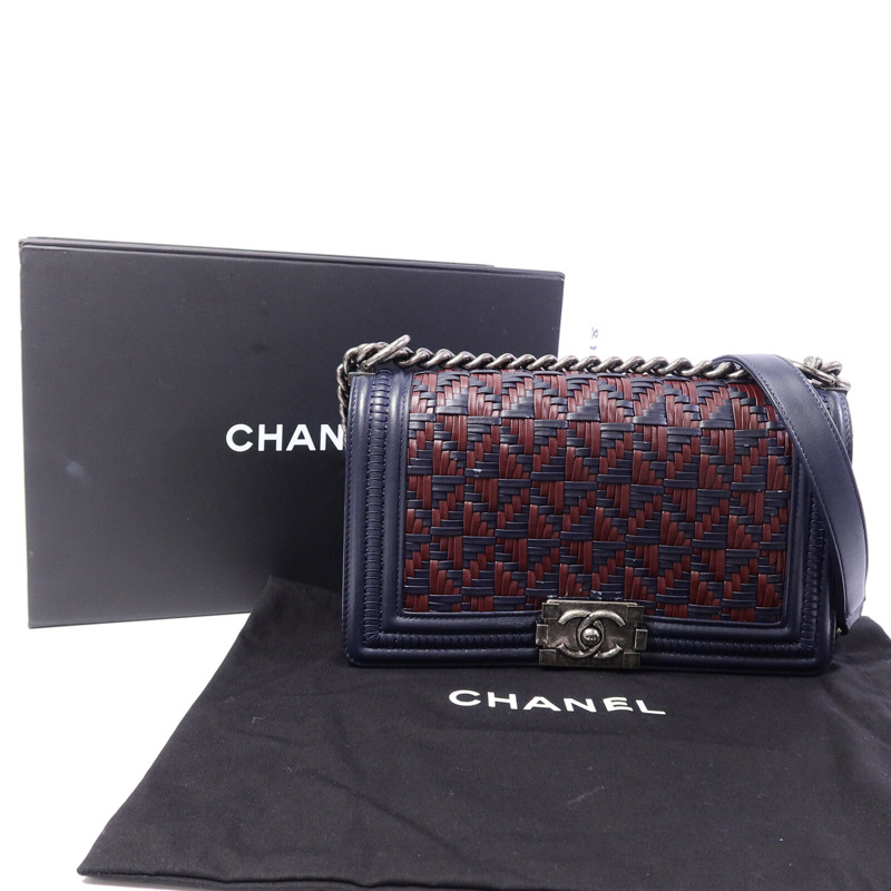CHANEL 牛皮皮革Boy 25鏈帶肩背袋-9