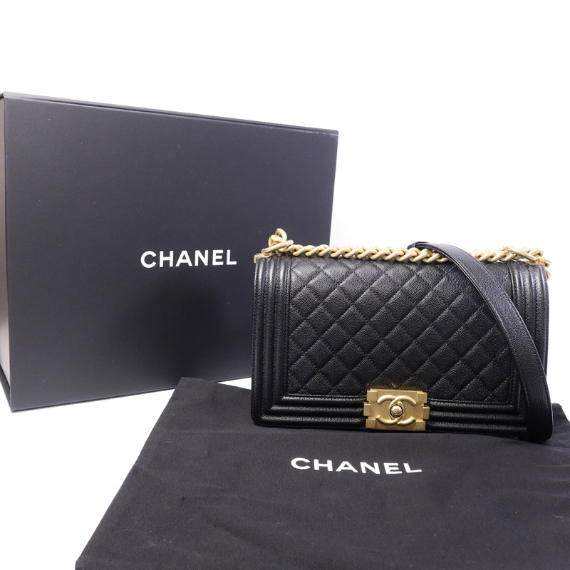 CHANEL 牛皮皮革Boy 25鏈帶肩背袋-9