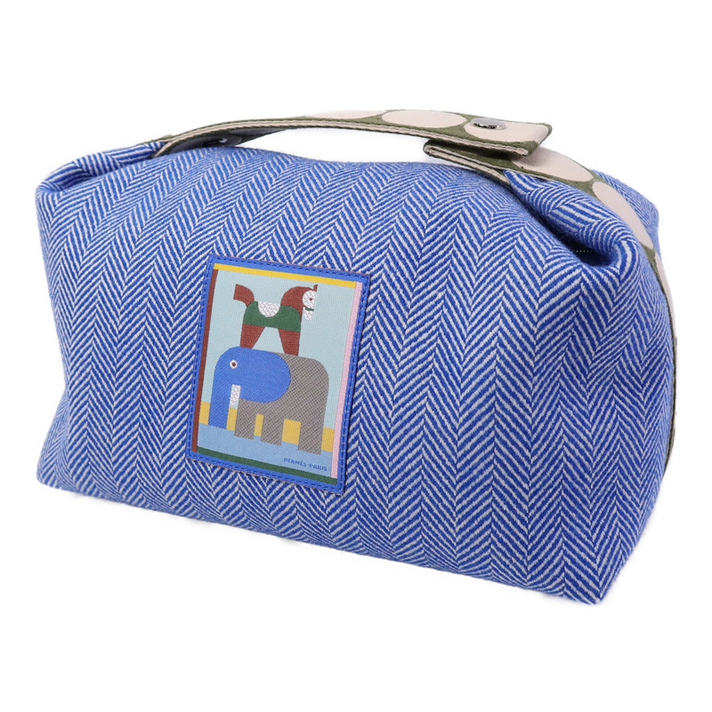 HERMES 帆布Animaux Blocks Case手挽袋-2