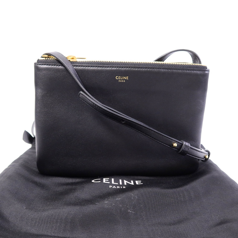 CELINE 牛皮皮革Trio肩背袋-9