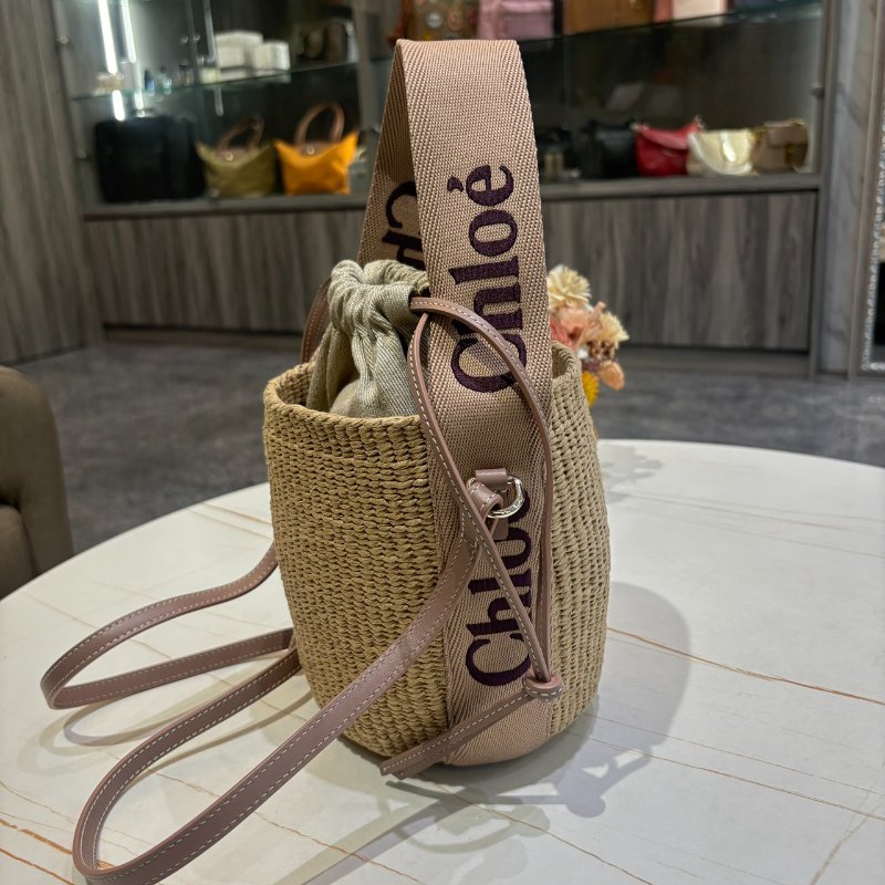 *SHIHNA名牌精品* Chloé Woody 小型編織水桶包-1