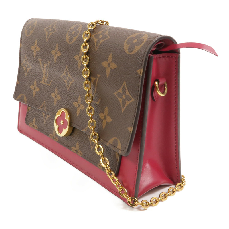 LOUIS VUITTON Monogram Portefeuille Flore金扣鏈帶肩背袋-2