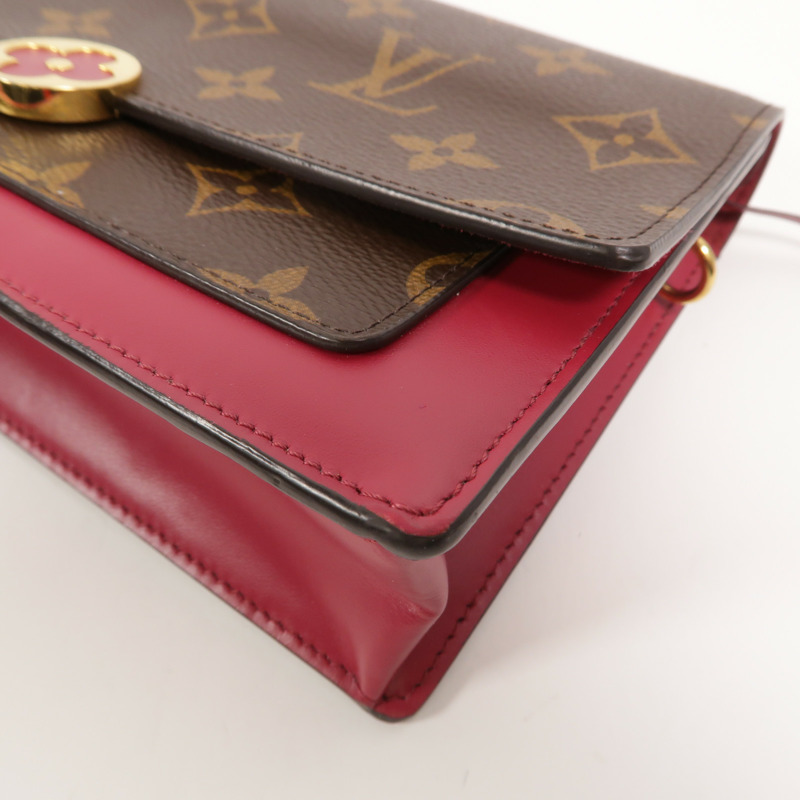 LOUIS VUITTON Monogram Portefeuille Flore金扣鏈帶肩背袋-8