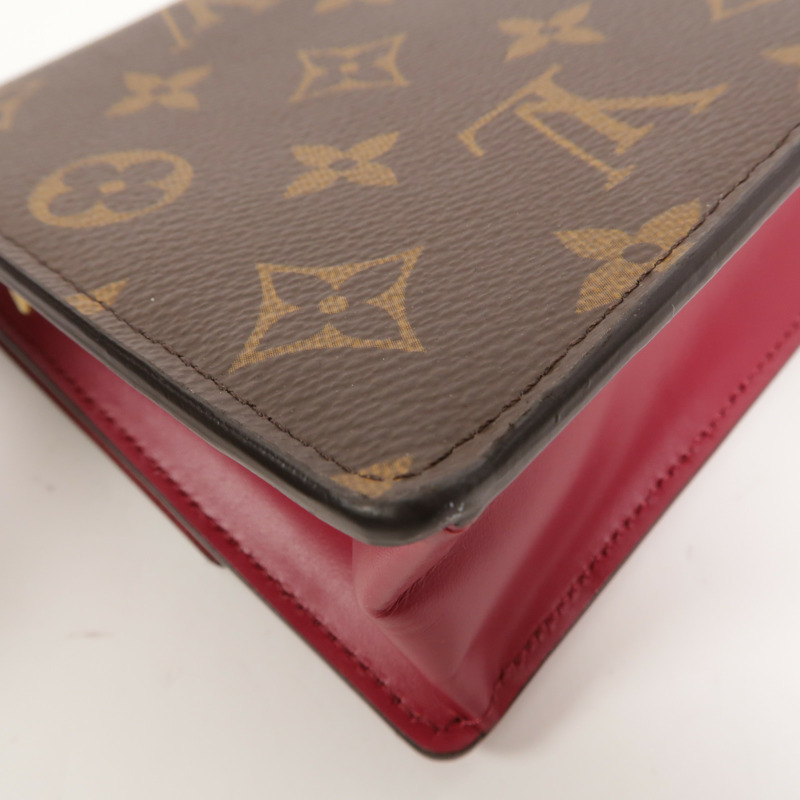 LOUIS VUITTON Monogram Portefeuille Flore金扣鏈帶肩背袋-11