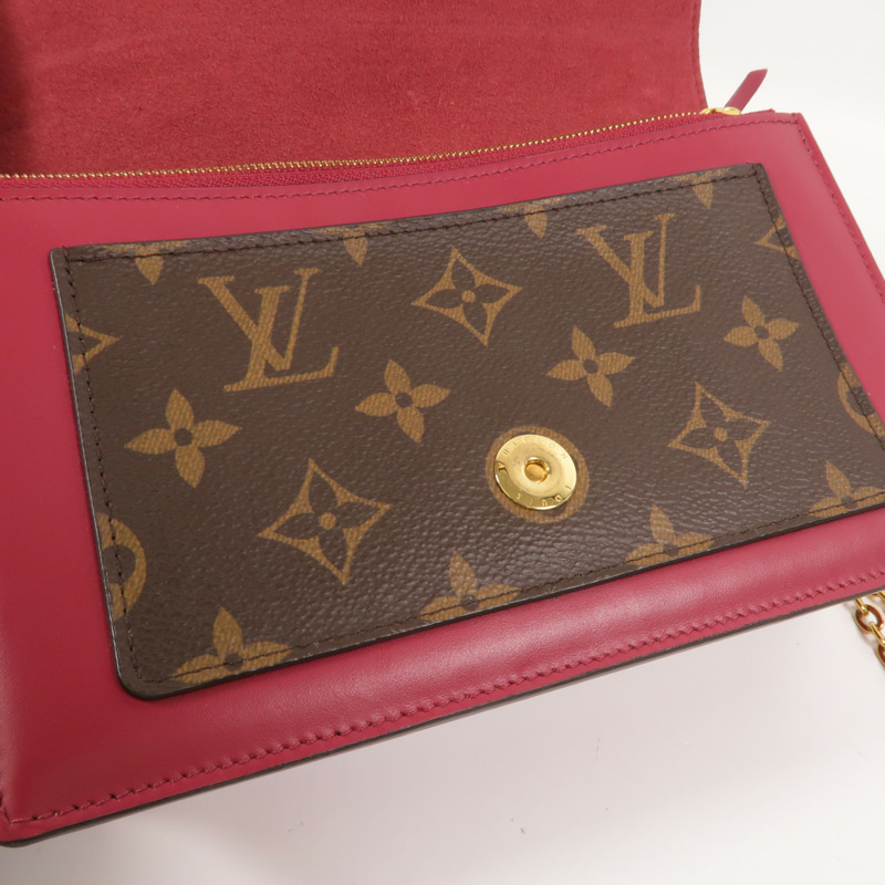 LOUIS VUITTON Monogram Portefeuille Flore金扣鏈帶肩背袋-13