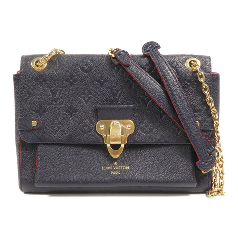LOUIS VUITTON Monogram Empreinte Vavin PM金扣肩背袋深藍色