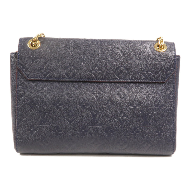 LOUIS VUITTON Monogram Empreinte Vavin PM金扣肩背袋深藍色-1