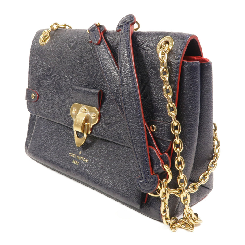 LOUIS VUITTON Monogram Empreinte Vavin PM金扣肩背袋深藍色-2