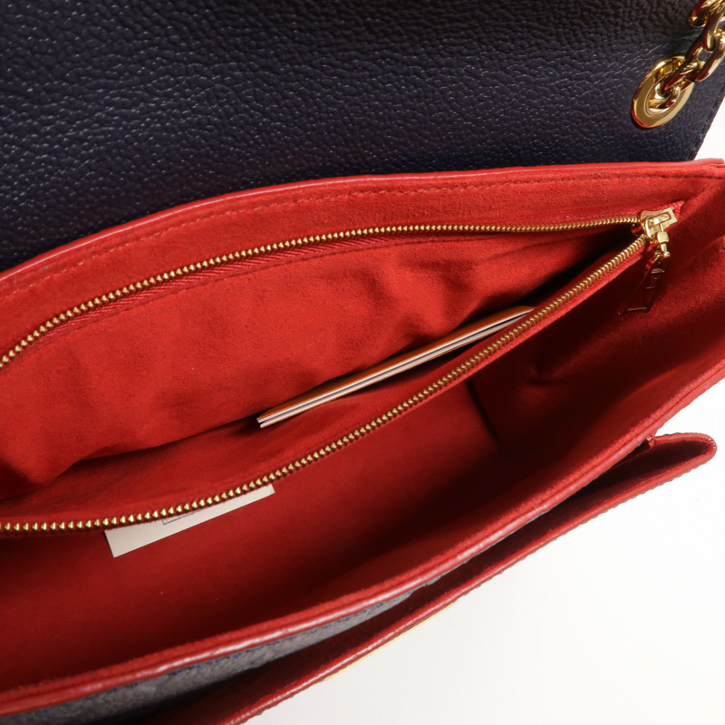 LOUIS VUITTON Monogram Empreinte Vavin PM金扣肩背袋深藍色-4