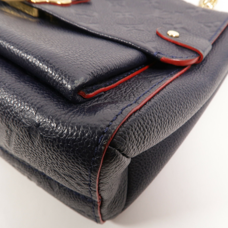 LOUIS VUITTON Monogram Empreinte Vavin PM金扣肩背袋深藍色-11
