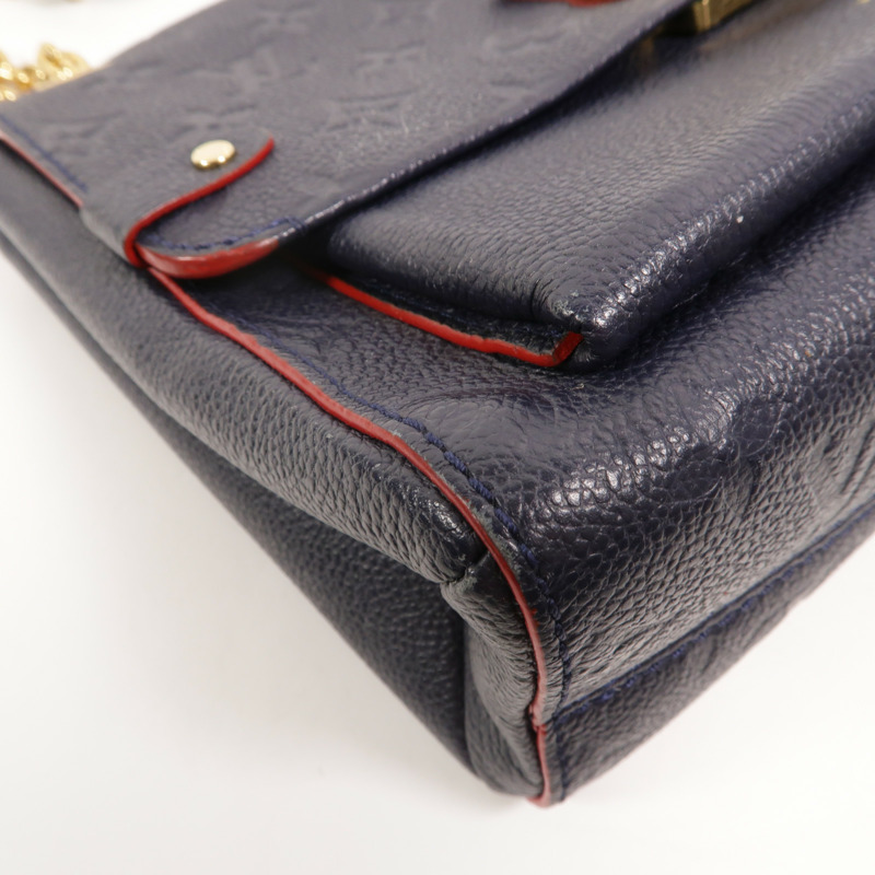 LOUIS VUITTON Monogram Empreinte Vavin PM金扣肩背袋深藍色-12