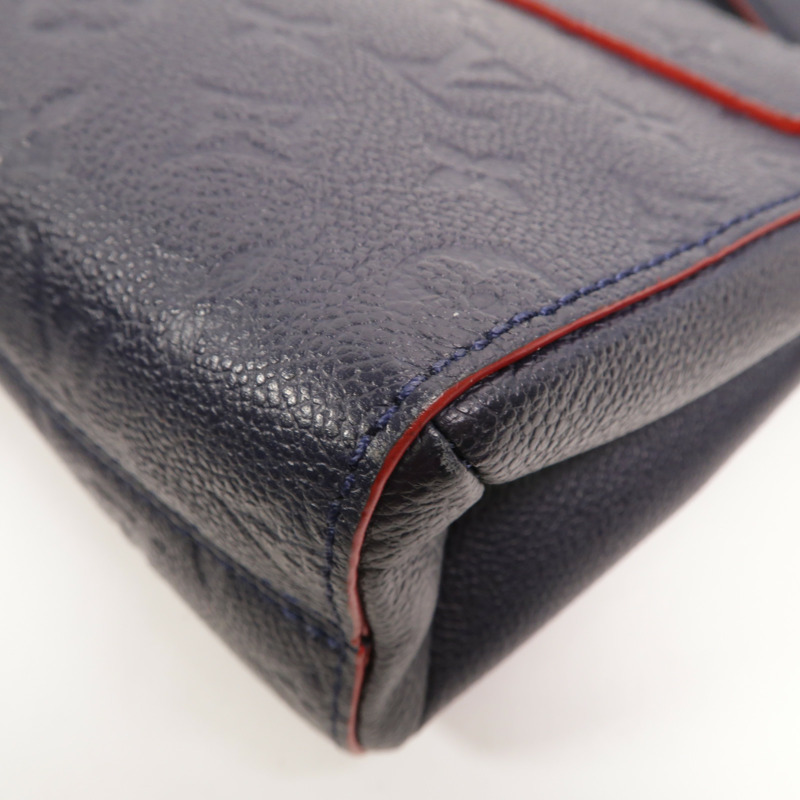 LOUIS VUITTON Monogram Empreinte Vavin PM金扣肩背袋深藍色-13