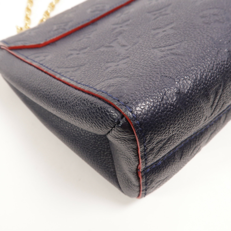LOUIS VUITTON Monogram Empreinte Vavin PM金扣肩背袋深藍色-14