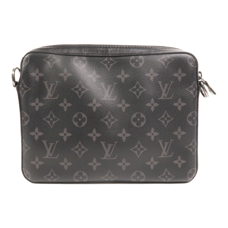 LOUIS VUITTON Monogram Eclipse Reverse Trio Messenger銀扣肩背袋-1