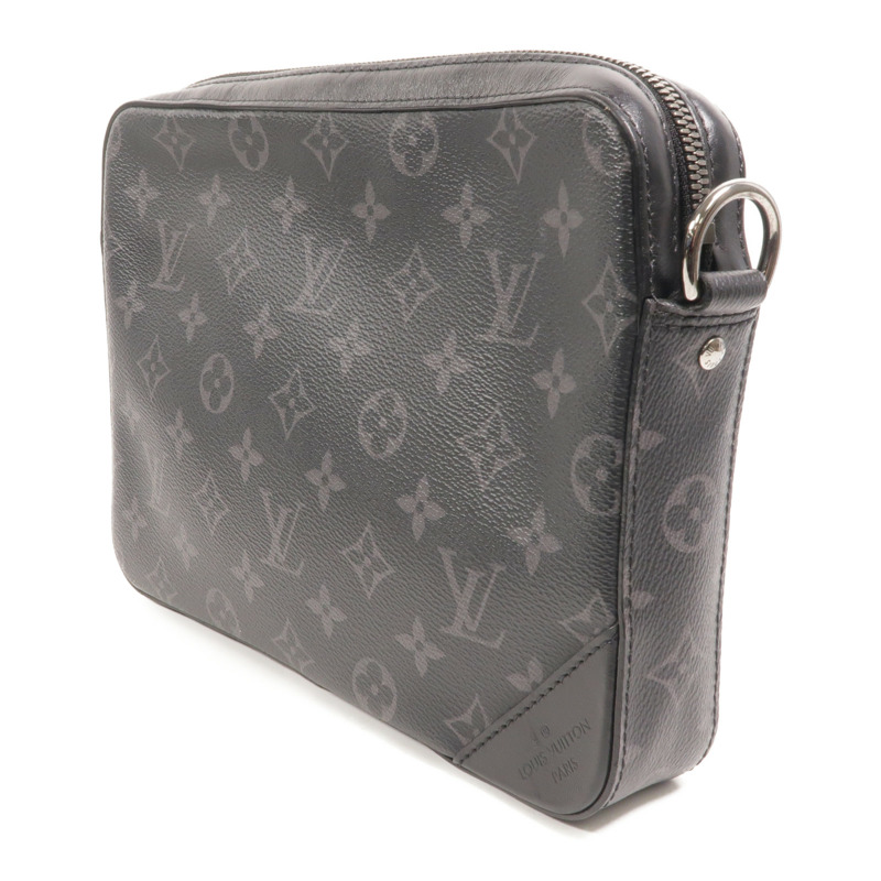 LOUIS VUITTON Monogram Eclipse Reverse Trio Messenger銀扣肩背袋-2