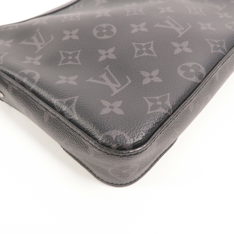 LOUIS VUITTON Monogram Eclipse Reverse Trio Messenger銀扣肩背袋-13