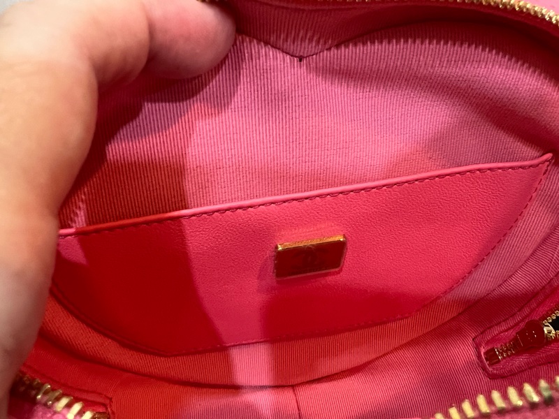 Chanel 芯片款粉色愛心包大號（全新收藏品）-4