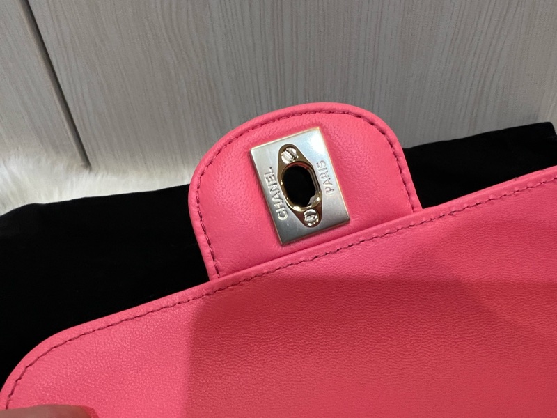 Chanel 芯片款粉色愛心包大號（全新收藏品）-11
