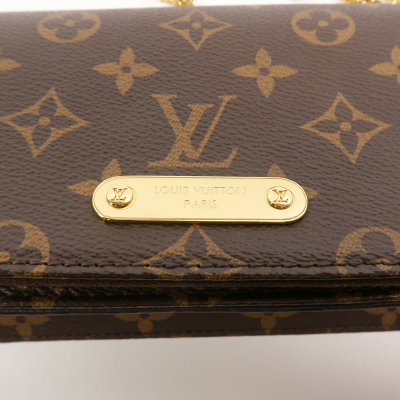LOUIS VUITTON Monogram Wallet On Chain Lily鏈帶肩背袋-7